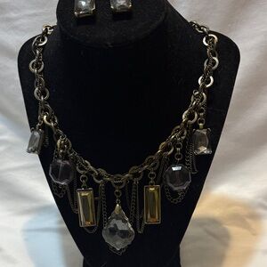 Premier Designs Vintage Gold and Gray Necklace